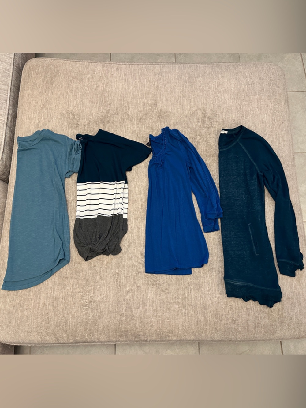 Maurices Knit Tunics - Teal, Blue and Navy.
